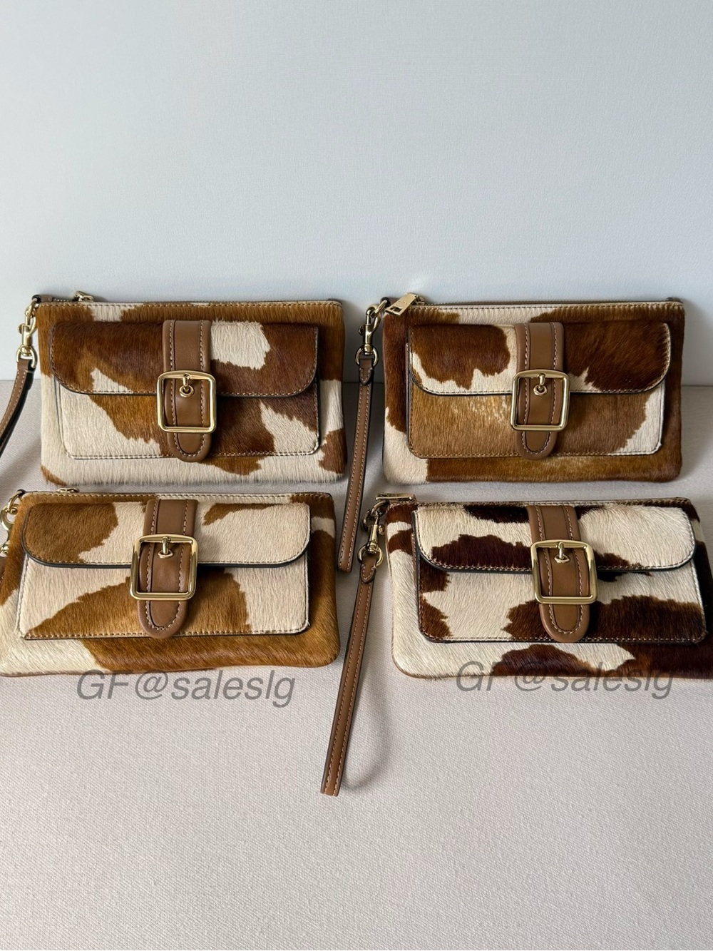 NWT Coach Ashton Haircalf Cow Print Wristlet Clutch Wallet Rare CDY07 Tan Brown - Picture 16 of 16